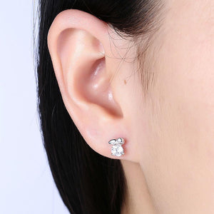 925 Sterling Silver Mini Simple Elegant Exquisite Earrings and Ear Studs with Cubic Zircon - Glamorousky