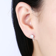 Load image into Gallery viewer, 925 Sterling Silver Simple Elegant Exquisite Mini Wavy Line Earrings and Ear Studs with Cubic Zircon - Glamorousky