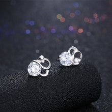 Load image into Gallery viewer, 925 Sterling Silver Simple Elegant Exquisit Fashion Earrings and Ear Studs with Cubic Zircon - Glamorousky