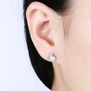 925 Sterling Silver Simple Elegant Exquisit Fashion Earrings and Ear Studs with Cubic Zircon - Glamorousky