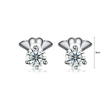 Load image into Gallery viewer, 925 Sterling Silver Simple Fashion Elegant Exquisit Chinese Fan Earrings and Ear Studs with Cubic Zircon - Glamorousky