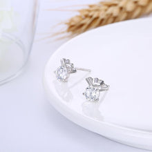 Load image into Gallery viewer, 925 Sterling Silver Simple Fashion Elegant Exquisit Chinese Fan Earrings and Ear Studs with Cubic Zircon - Glamorousky