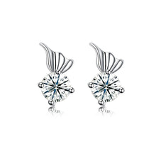 Load image into Gallery viewer, 925 Sterling Silver 925 Sterling Silver Romantic Elegant Exquisit Butterfly Wing Earrings and Ear Studs with Cubic Zircon - Glamorousky