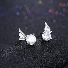 Load image into Gallery viewer, 925 Sterling Silver 925 Sterling Silver Romantic Elegant Exquisit Butterfly Wing Earrings and Ear Studs with Cubic Zircon - Glamorousky