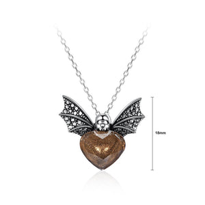 925 Sterling Silver Retro Elegant Fashion Bat Pendant and Necklace with Austrian Element Crystal - Glamorousky