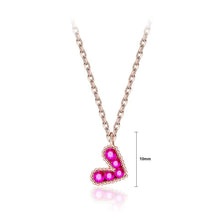 Load image into Gallery viewer, 925 Sterling Silver Plated Rose Gold Romantic Heart Pendant with Red Austrian Element Crystal and Necklace - Glamorousky