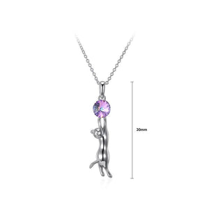 925 Sterling Silver Elegant Fashion Sexy Cat Pendant and Necklace with Austrian Element Crystal - Glamorousky