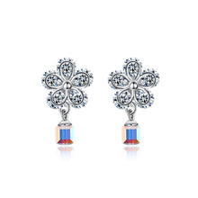 Load image into Gallery viewer, 925 Sterling Silve Sparkling Elegant Noble Fashion Flower Earrings with Cubic Zircon and Austrian Element Crystal - Glamorousky