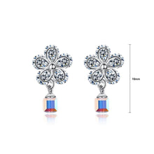 Load image into Gallery viewer, 925 Sterling Silve Sparkling Elegant Noble Fashion Flower Earrings with Cubic Zircon and Austrian Element Crystal - Glamorousky