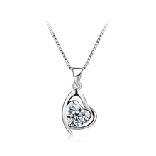 Load image into Gallery viewer, 925 Sterling Silve Simple Elegant Romantic Heart Shape Pendant and Necklace with Cubic Zircon - Glamorousky