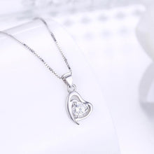 Load image into Gallery viewer, 925 Sterling Silve Simple Elegant Romantic Heart Shape Pendant and Necklace with Cubic Zircon - Glamorousky