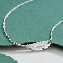 Load image into Gallery viewer, 925 Sterling Silver Simple Feather Necklace - Glamorousky