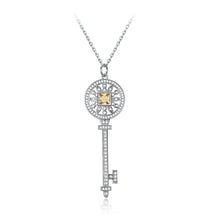 Load image into Gallery viewer, 925 Sterling Silver Fashion Brilliant Key Pendant with Austrian Element Crystal and Necklace - Glamorousky
