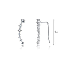 Load image into Gallery viewer, 925 Sterling Silver Simple Geometric Line Ear Clip with Austrian Element Crystal - Glamorousky