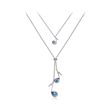 925 Sterling Silve Elegant Fashion Musical Note Necklace with Austrian Element Crystal - Glamorousky