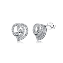 Load image into Gallery viewer, 925 Sterling Silver Simple Elegant Fashion Heart Shape Earrings and Ear Studs with Cubic Zircon - Glamorousky