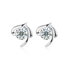 Load image into Gallery viewer, 925 Sterling Silver Simple Elegant Fashion Earrings and Ear Studs with Cubic Zircon - Glamorousky