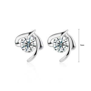925 Sterling Silver Simple Elegant Fashion Earrings and Ear Studs with Cubic Zircon - Glamorousky