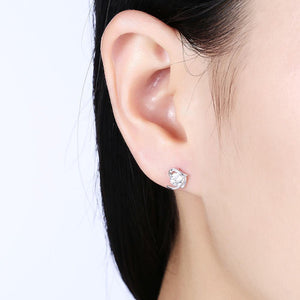 925 Sterling Silver Simple Elegant Fashion Earrings and Ear Studs with Cubic Zircon - Glamorousky