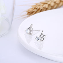 Load image into Gallery viewer, 925 Sterling Silver Simple Mini Elegant Ear Studs and Earrings with Cubic Zircon - Glamorousky