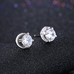 925 Sterling Silver Simple Mini Elegant Oval Ear Studs and Earrings with Cubic Zircon - Glamorousky