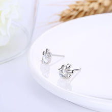 Load image into Gallery viewer, 925 Sterling Silver Simple Mini Elegant Cute Rabbit Ear Studs and Earrings with Cubic Zircon - Glamorousky