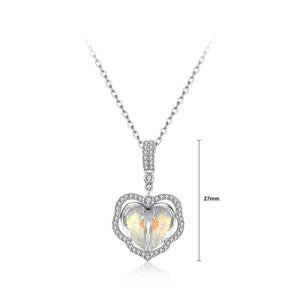 925 Sterling Silver Fashion Elegant Heart Pendant with Austrian Element Crystal and Necklace - Glamorousky