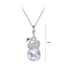 Load image into Gallery viewer, 925 Sterling Silver Elegant Swan Geometric Pendant with White Austrian Element Crystal and Necklace - Glamorousky