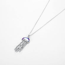 Load image into Gallery viewer, 925 Sterling Silver Fashion Creative Jellyfish Pendant with Austrian Element Crystal and Necklace - Glamorousky