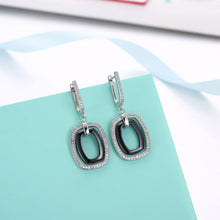 Load image into Gallery viewer, 925 Sterling Silve Elegant Noble Romantic Ceramic Earrings with Cubic Zircon - Glamorousky