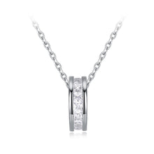 Load image into Gallery viewer, 925 Sterling Silver Fashion Elegant Round Pendant with Cubic Zircon and Necklace - Glamorousky