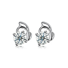 Load image into Gallery viewer, 925 Sterling Silver Simple Delicate Mini Cubic Zircon Ear Studs and Earrings - Glamorousky