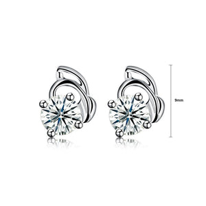 925 Sterling Silver Simple Delicate Mini Cubic Zircon Ear Studs and Earrings - Glamorousky