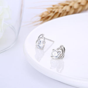925 Sterling Silver Simple Delicate Mini Cubic Zircon Ear Studs and Earrings - Glamorousky