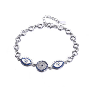 925 Sterling Silver Elegant Fashion Eye Shape Bracelet with Cubic Zircon - Glamorousky