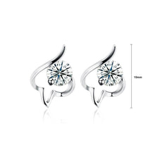 Load image into Gallery viewer, 925 Sterling Silver Simple Mini Fashion Creative Hollow Out Heart Shape Earrings with Cubic Zircon - Glamorousky