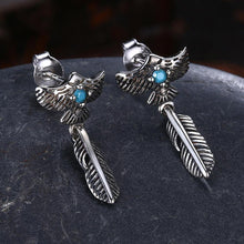 Load image into Gallery viewer, 925 Sterling Silver Retro Elegant Fashion Feather Earrings - Glamorousky