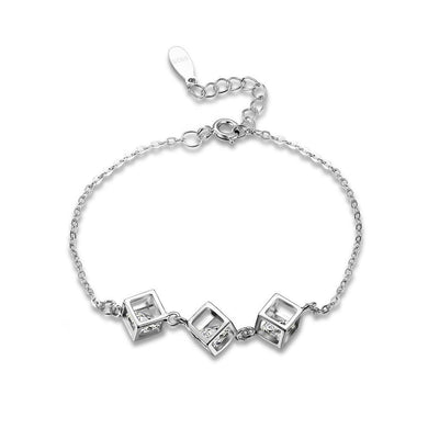 925 Sterling Silve Simple Elegant Fashion Geometric Cubic Bracelet with Cubic Zircon - Glamorousky