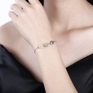 925 Sterling Silve Simple Elegant Fashion Geometric Cubic Bracelet with Cubic Zircon - Glamorousky