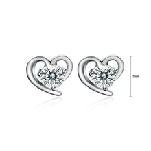 Load image into Gallery viewer, 925 Sterling Silve Simple Mini Fashion Heart Shape Earrings with Cubic Zircon - Glamorousky