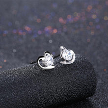 Load image into Gallery viewer, 925 Sterling Silve Simple Mini Fashion Heart Shape Earrings with Cubic Zircon - Glamorousky