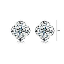 Load image into Gallery viewer, 925 Sterling Silver Sparkling Simple Elegant Fashion Flower Ear Studs and Earrings with Cubic Zircon - Glamorousky