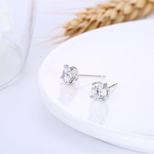 Load image into Gallery viewer, 925 Sterling Silver Sparkling Simple Elegant Fashion Flower Ear Studs and Earrings with Cubic Zircon - Glamorousky