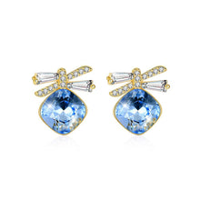 Load image into Gallery viewer, 925 Sterling Silve Sparkling Elegant Noble Romantic Sweet Fantasy Blue Butterfly Earrings with Austrian Element Crystal - Glamorousky
