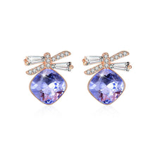 Load image into Gallery viewer, 925 Sterling Silve Sparkling Elegant Noble Romantic Sweet Fantasy Purple Butterfly Earrings with Austrian Element Crystal - Glamorousky