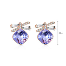 Load image into Gallery viewer, 925 Sterling Silve Sparkling Elegant Noble Romantic Sweet Fantasy Purple Butterfly Earrings with Austrian Element Crystal - Glamorousky