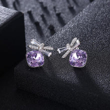 Load image into Gallery viewer, 925 Sterling Silve Sparkling Elegant Noble Romantic Sweet Fantasy Light Purple Butterfly Earrings with Austrian Element Crystal - Glamorousky