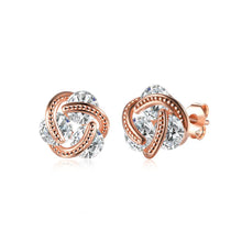 Load image into Gallery viewer, Simple and Fashion Plated Rose Gold Spherical Cubic Zircon Stud Earrings - Glamorousky