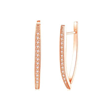 Load image into Gallery viewer, Simple Plated Rose Gold Cubic Zircon Earrings - Glamorousky