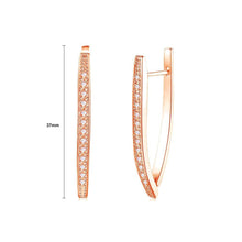 Load image into Gallery viewer, Simple Plated Rose Gold Cubic Zircon Earrings - Glamorousky